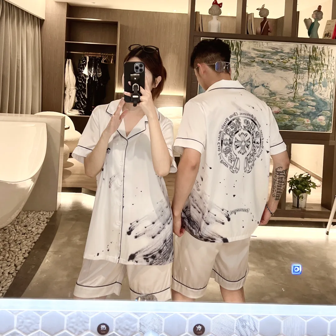 🅿️340 2024 CHROME HEARTS home wear, high-definition Korean silk fabric, skin-friendly, soft and comfortable, couple model M～XXXL
